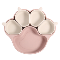 Assiette à vaisselle en silicone pour enfants bol à vaisselle pour tout-petits sevrage avec paille et couvercle ensemble de vaisselle