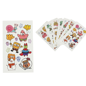 Pegatinas de tatuajes temporales impermeables con diseños de dibujos animados de animales para la cara y el cuerpo de los niños - Product Image 1