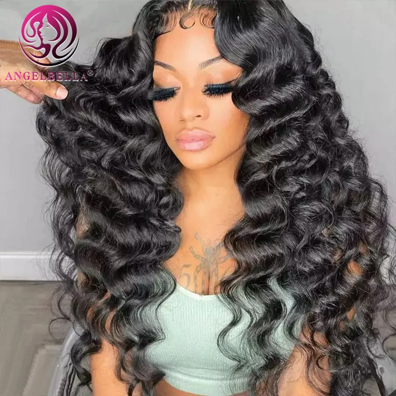 Raw Indian Hair Wigs Wholesale Vendor 360 Hd Transparent Full Lace Wig Human Hair Loose Deep Wave Wig