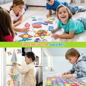 32 cái nhựa gạch từ tính cho trẻ em STEM Sensory Montessori khối xây dựng mầm non an toàn sáng tạo Toddler đồ chơi - Product Image 5