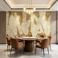 Papier peint mural moderne de luxe à feuilles dorées, papier peint artistique, pour hall d'hôtel, salle privée de restaurant, décoration de couloir de club
