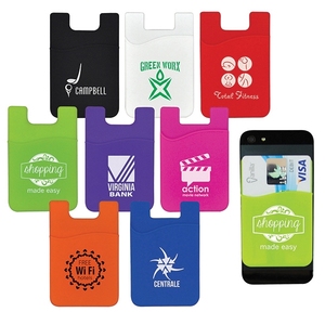 Porte-cartes de crédit écologique pour cadeaux promotionnels, support de téléphone portable adhésif en silicone avec logo personnalisé imprimé, étui portefeuille pour téléphone - Product Image 1