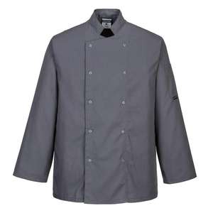 PORTWEST - C833SGRM Chaqueta de chefs gris pizarra Suffolk-EAN 5036108348633 CHEFS AND FOOD INDUSTRY WORKWEAR - Product Image 1