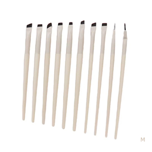 <span class=keywords><strong>Pinceau</strong></span> à sourcils angulaire à tête plate ultra-fine avec logo personnalisé, 10 pièces, poils synthétiques, manche en plastique, <span class=keywords><strong>pinceau</strong></span> à maquillage portable pour les yeux, <span class=keywords><strong>pinceau</strong></span> à eye-liner - Product Image 2