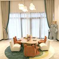 Table en forme de nuage pour enfants Chiquitos avec canapé en forme d'ours en peluche pour l'école, la maternelle et la garderie, table de lecture ou de jeu