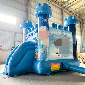 Castillo Inflable Azul y Blanco Tipo Princesa, con Tobogán, <span class=keywords><strong>Precio</strong></span> <span class=keywords><strong>de</strong></span> Fábrica, <span class=keywords><strong>Mini</strong></span> Castillo Inflable para Saltar - Product Image 3