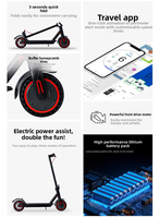Scooter Eléctrico Plegable YIZHI para Adultos, Scooter Eléctrico Portátil con Luz LED, 3 Velocidades, Largo Alcance para Viajes Diarios