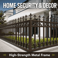 Clôture de jardin en métal thermolaqué avec panneaux pré-soudés anti-corrosion à pointe de lance, personnalisable pour hôtels, jardins et aménagements extérieurs, directement de l'usine