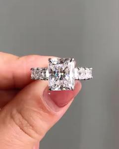 Luxury Custom 925 Silver & 10K-18K Gold Engagement Band Ring Women's Moissanite Fashion Jewelry Gift - Product Image 2