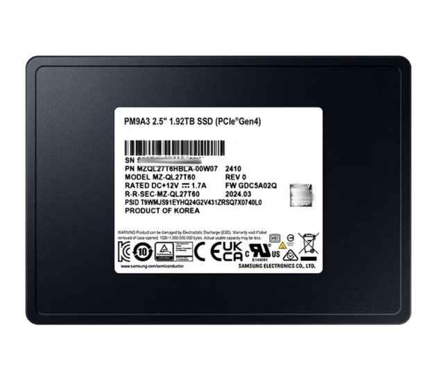 Sa-m-sung PM9A3 960G/1.92T SSD Enterprise U.2 Built in Solid State Drive Storage Server Solid State Drive