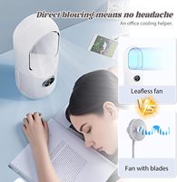 Ventilateur de bureau sans fil sans pales, rechargeable par USB, 4000 mAh, silencieux, oscillation à 80 degrés, blanc