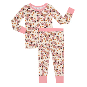 Pijamas de Bambú para Bebés al por Mayor, Ropa de Dormir con Estampado Personalizado a Cuadros o de Color Sólido - Product Image 5