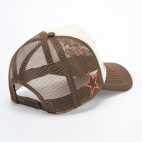 Gorra de béisbol de malla al por mayor, personalizada, de 5 paneles, con espuma de color a contraste, bordado 3D, tipo trucker con cierre a presión y cuerda.