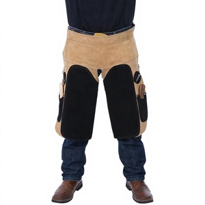 <b>Riding</b> Protection Mid Genuine Leather Full <b>Chaps</b> Adjustable Knee Guard Apron Utility Paddock Gear for Equestrian Training Farm - Product Image 1