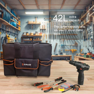 Kit d'outils d'électricien multifonctionnel personnalisé Grande capacité Poulie épaisse à tige Fermeture éclair Sac à roulettes résistant à l'usure - Product Image 1