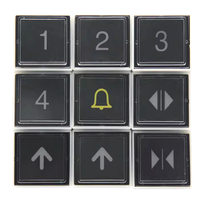 Boutons d'ascenseur industriels carrés noirs en métal ANWEN DA180/MTD180 – Interrupteurs d'appel et d'ouverture/fermeture de porte – Accessoires d'ascenseur HOPE