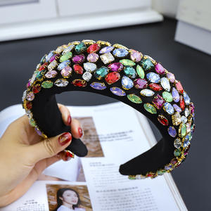 Nouveaux arrivants paillettes bandeau femmes brillantes turquoise feuilles diamant bandeau strass femmes bandeaux cristal bandeaux - Product Image 3