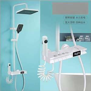 Ensemble de mélangeur de douche de piano de robinet de douche numérique bon marché en laiton de luxe gris pistolet noir - Product Image 5