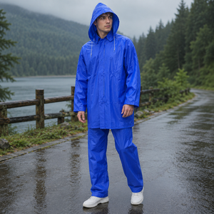 <span class=keywords><strong>Combinaison</strong></span> imperméable intégrale en PVC pour adulte, pour moto, vélo électrique, pantalon de pluie long séparé, ensemble veste et pantalon pour les voyages et la randonnée - Product Image 1