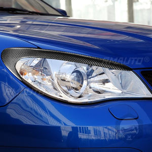 1 paire de couvre-phares en fibre de carbone véritable pour Subaru Impreza 9 2006-2007, garnitures de phares, autocollants de voiture - Product Image 5