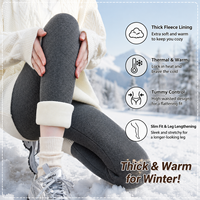 Leggings en molleton côtelé personnalisés pour femmes, collants d'hiver doublés de sherpa, pantalons stretch taille haute pour le froid