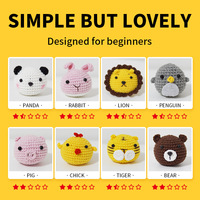 Kit de crochet pour poupée vache DIY, kit de fil à crocheter amigurumi avec tutoriel vidéo en anglais, kit d'artisanat fait main pour débutants, cadeau de décoration pour la maison