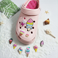 Enfeite de sapato para sorvete, enfeite de sapato de desenho animado diy, fivela croc destacável, acessórios de sapatos