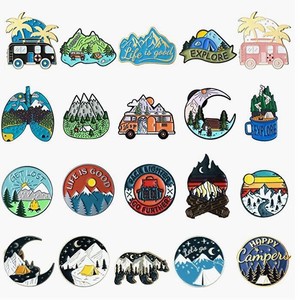 Pins de Esmalte Personalizados de Viajes y Vida, con Diseños de Avión, Paisaje y Aire Libre, Insignias Metálicas de Dibujos Animados Bonitos para Regalo a Niños y Amigos - Product Image 5
