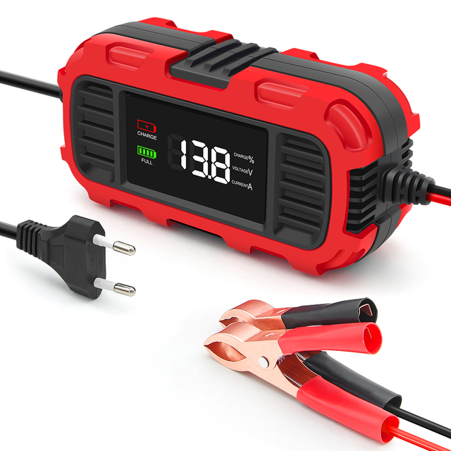 FOXSUR FBC1202E 12V/2A Solar Smart Car Battery Charger Fully Automatic Trickle Charging for 4-30Ah Lead Acid Batteries 1 Year