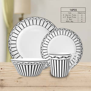 ชุดจานชามลายดอกไม้สีขาวขอบสูงชุดภาชนะอาหารจีนเป็นมิตรกับสิ่งแวดล้อมหรูหราปรับแต่งได้สำหรับงานแต่งงานโรงแรม - Product Image 4