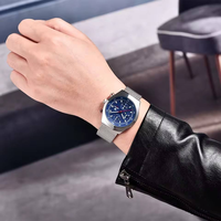 Montre homme Benyar BY-5200, élégante, quartz, multifonction, calendrier lumineux, chronographe, luxe, pour homme d'affaires.