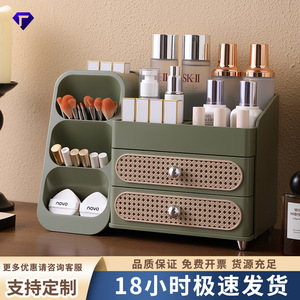 Vintage Cosmetic Storage Box With <b>Drawers</b> And Partitions For <b>Makeup</b> Organizers Desktop Use - Product Image 3