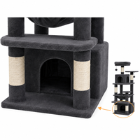 En gros, Tour pour chat moderne en peluche, multi-niveaux, avec hamac double et griffoir en sisal