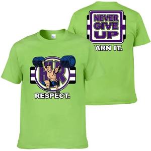 เสื้อยืดจอห์น ซีน่า เนเวอร์ กิฟฟ์ อัพสำหรับผู้ชาย สีม่วง ผ้าฝ้ายเจอร์ซีย์ ชุดลำลอง - Product Image 4