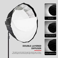 Installation rapide, Diffuseur parabolique universel Baorong 90 cm à large ouverture pour Softbox, Grille de diffuseur à large ouverture, Abat-jour pour photographie douce