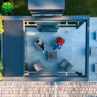 Gazebo de jardin moderne en aluminium rétractable Auvent de patio automatique persienne motorisée Pergola extérieure en aluminium étanche à l'eau