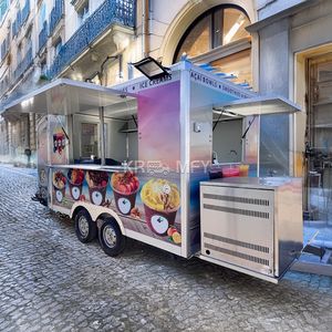 2025 Mobile Truck Dining Car Stainless Steel Trailer for Europe Vendors Hotdog & Snack Food <b>Cart</b> Aluminum & Fiberglass Material - Product Image 1