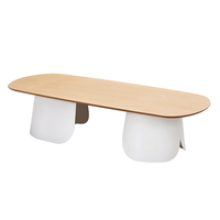 Table basse moderne en bois avec cadre en métal de haute qualité, écologique, durable, pour la maison, le bureau, le centre de conférence, garantie 5 ans