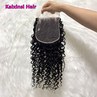Extensions de cheveux naturels vierges 100% bruts, texture personnalisée, bouclés birmans, tissage machine, avec closure en dentelle