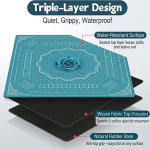 Y Y Mesa de Mahjong Automática Americana Moderna de Lujo Tejidos de Microfibra Ecológicos Caucho Natural 4 Jugadores Impermeable - Product Image 5