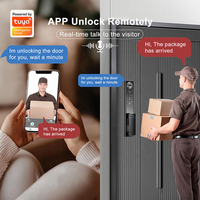 Serrure de porte intelligente entièrement automatique Wi-Fi à reconnaissance de veine palmaire, interphone vidéo, reconnaissance faciale, empreinte digitale, mot de passe, carte-clé, application Tuya, étanche