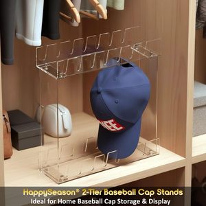 New Style Two Layer Easy Install Space Saving Acrylic Storage <b>Hat</b> Rack Suitable for Bedrooms - Product Image 5