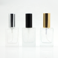 Flacon de parfum vide en verre carré transparent avec atomiseur à vis, bouchon doré, flacon pulvérisateur pour emballage cosmétique
