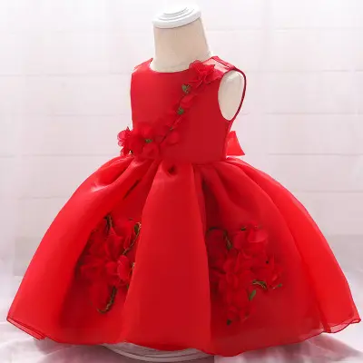 Vestido de Organza para bebé recién nacido, vestido de boda de flores para niña, vestido de princesa puff de 1 año, diseños de frock para bebé, vestido para niña 2020