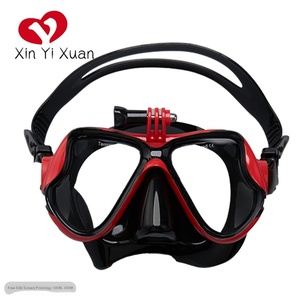 Máscara de buceo con doble lente de vidrio templado antivaho ajustable para adultos, para deportes acuáticos y snorkel - Product Image 1
