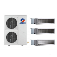 Climatiseur central DC/AC multi-zones à cassette de plafond avec ventilateur séparé 48000 BTU à onduleur pour immeuble d'appartements
