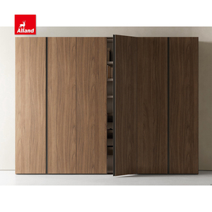 Allandgroup <strong>Slim</strong> Modular Custom Storage Solution for Compact Spaces <strong>Wardrobe</strong> with Elegant Wood Grain Finishes Design - Product Image 1