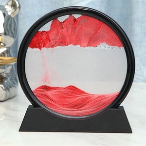 Sablier 3D avec peinture au sable vermillon - Ornement de bureau décompression avec sable volant et peinture au sable vermillon - Product Image 1