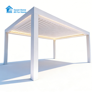 Sweet Home Modern Motorized Aluminum Bioclimatic Retractable Folding Pergola Complete System Waterproof Assembly Summerhouse - Product Image 5