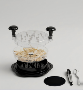 Machine à déchiqueter la viande Premium Pro 10 pouces avec visière, outil de déchiquetage de viande visible, fourchette à torsion avec brosse pour cuisine, barbecue, tacos, salades - Product Image 1